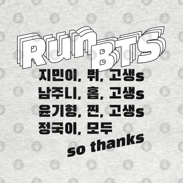 Run BTS Typography by YoshFridays